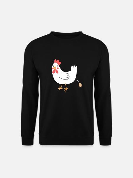 Chicken pooping an egg! - Unisex Sweatshirt - black