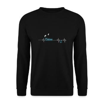 Baltic Sea Anchor - Unisex Sweatshirt - black - Front - Alina (178cm) & Michal (187cm)