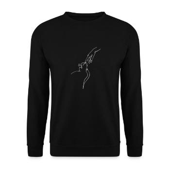Cat nose - Unisex Sweatshirt - black - Front - Alina (178cm) & Michal (187cm)