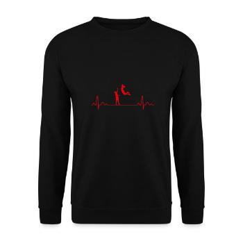 Hearbeat Basketballspiel Basketballspieler Gift - Unisex Pullover - Schwarz - Vorne - Alina (178cm) & Michal (187cm)