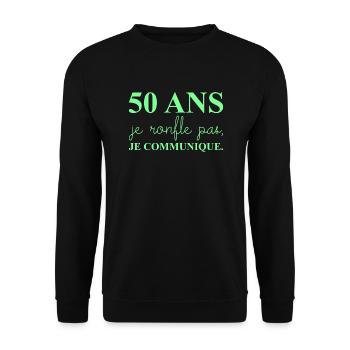 50 ans anniversaire - Sweat-shirt Unisexe - noir - Devant - Alina (178cm) & Michal (187cm)
