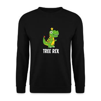 Tree Rex Party Weihnachten Geschenk Familie Xmas - Unisex Pullover - Schwarz - Vorne - Alina (178cm) & Michal (187cm)