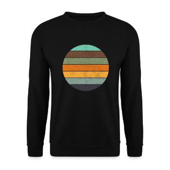 Bleu coucher de soleil arc-en-ciel rétro - Sweat-shirt Unisexe - noir - Devant - Alina (178cm) & Michal (187cm)
