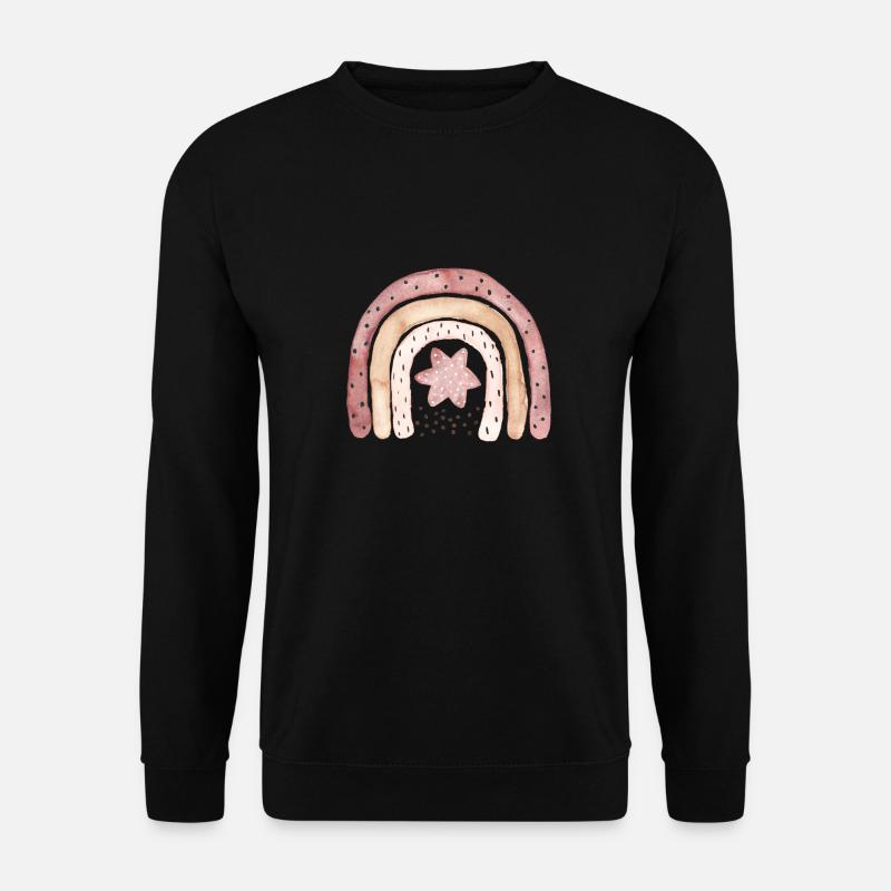 Rainbow boho coffee brown - Unisex Sweatshirt - black