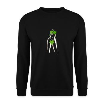 Abstrakte Eva - Unisex Pullover - Schwarz - Vorne - Alina (178cm) & Michal (187cm)