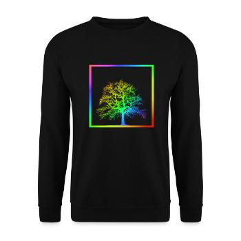 Rainbow tree - tree - nature - LGBT - Unisex Sweatshirt - black - Front - Alina (178cm) & Michal (187cm)