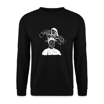 Hairdresser, hairdresser, stylist - Unisex Sweatshirt - black - Front - Alina (178cm) & Michal (187cm)