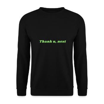 Phrase Danke, nächste Ariana hellgrün - Unisex Pullover - Schwarz - Vorne - Alina (178cm) & Michal (187cm)