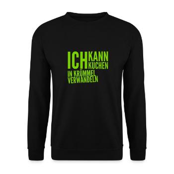 ich bin ein Krümmelmonster - Unisex Pullover - Schwarz - Vorne - Alina (178cm) & Michal (187cm)