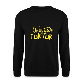 Only Tuk Tuk Thailand Liebhaber Tourist Geschenk - Unisex Pullover - Schwarz - Vorne - Alina (178cm) & Michal (187cm)