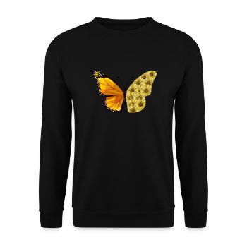 Butterfly Sunflower - Unisex Sweatshirt - black - Front - Alina (178cm) & Michal (187cm)