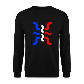 Französische Flagge blau weiß rot Frankreich - Unisex Pullover - Schwarz - Vorne - Alina (178cm) & Michal (187cm)