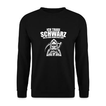 Schwarz Lustige Sprüche Gothic Sarkasmus - Unisex Pullover - Schwarz - Vorne - Alina (178cm) & Michal (187cm)