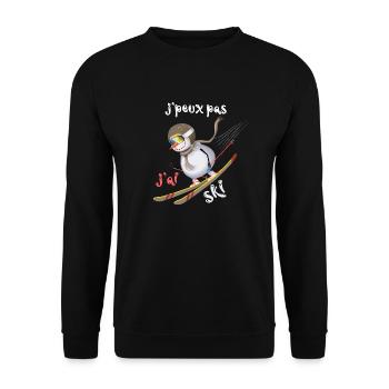 j'peux pas j'ai ski - Sweat-shirt Unisexe - noir - Devant - Alina (178cm) & Michal (187cm)