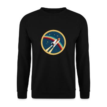 Fantasy Shirt: Space Shuttle, USA, NASA - Unisex Sweatshirt - black - Front - Alina (178cm) & Michal (187cm)