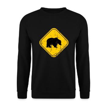 Bear sign vintage stylish - Unisex Pullover - Schwarz - Vorne - Alina (178cm) & Michal (187cm)