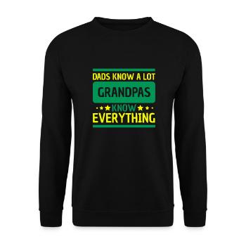 Dads Know A Lot Grandpas Know Everything Geschenk - Unisex Pullover - Schwarz - Vorne - Alina (178cm) & Michal (187cm)