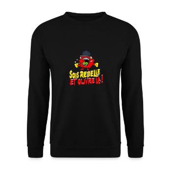 Sois rebelle et ouvre la ! - Sweat-shirt Unisexe - noir - Devant - Alina (178cm) & Michal (187cm)