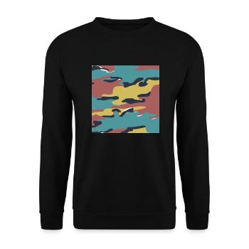 Belgian jigsaw camouflage texture - Unisex Sweatshirt - black - Front - Alina (178cm) & Michal (187cm)