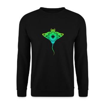 Maori ray idée cadeau tatouage tribal polynésien - Sweat-shirt Unisexe - noir - Devant - Alina (178cm) & Michal (187cm)