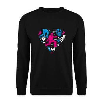 Goalie heart - Unisex Sweatshirt - black - Front - Alina (178cm) & Michal (187cm)