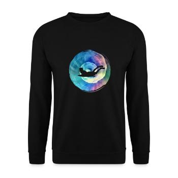 Idée cadeau surf double exposition art bodyboard - Sweat-shirt Unisexe - noir - Devant - Alina (178cm) & Michal (187cm)