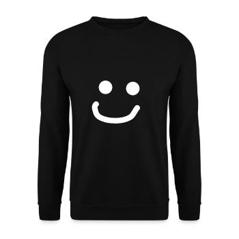 Smiling Smyler :) White - Unisex Sweatshirt - black - Front - Alina (178cm) & Michal (187cm)