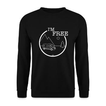 Ich bin frei - Unisex Pullover - Schwarz - Vorne - Alina (178cm) & Michal (187cm)