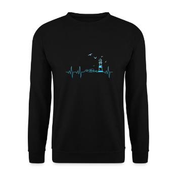Küste Herzschlag - Unisex Pullover - Schwarz - Vorne - Alina (178cm) & Michal (187cm)