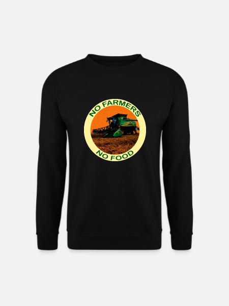 No farmers no food -mit Mährdrescher - Unisex Pullover - Schwarz