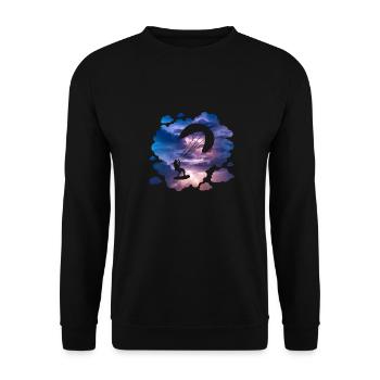 Double Exposure Kite Surfing Abenteuer Geschenk - Unisex Pullover - Schwarz - Vorne - Alina (178cm) & Michal (187cm)