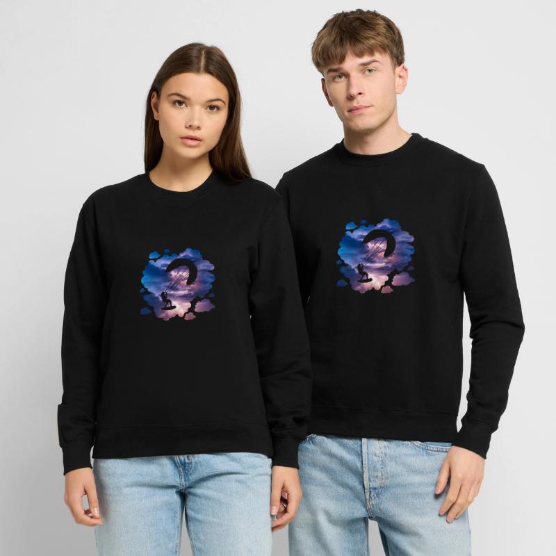 Cadeau d'aventure de kite surf à double exposition Sweat-shirt Unisexe