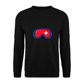 Ski Goggles Swiss Flag Winter Gift Idea - Unisex Sweatshirt - black - Front - Alina (178cm) & Michal (187cm)