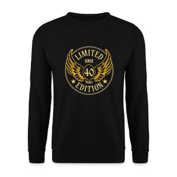 40 Years LE Adler Flügel farbwahl - Unisex Pullover - Schwarz - Vorne - Alina (178cm) & Michal (187cm)