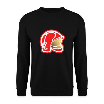 Fire helmet 2 - Unisex Sweatshirt - black - Front - Alina (178cm) & Michal (187cm)