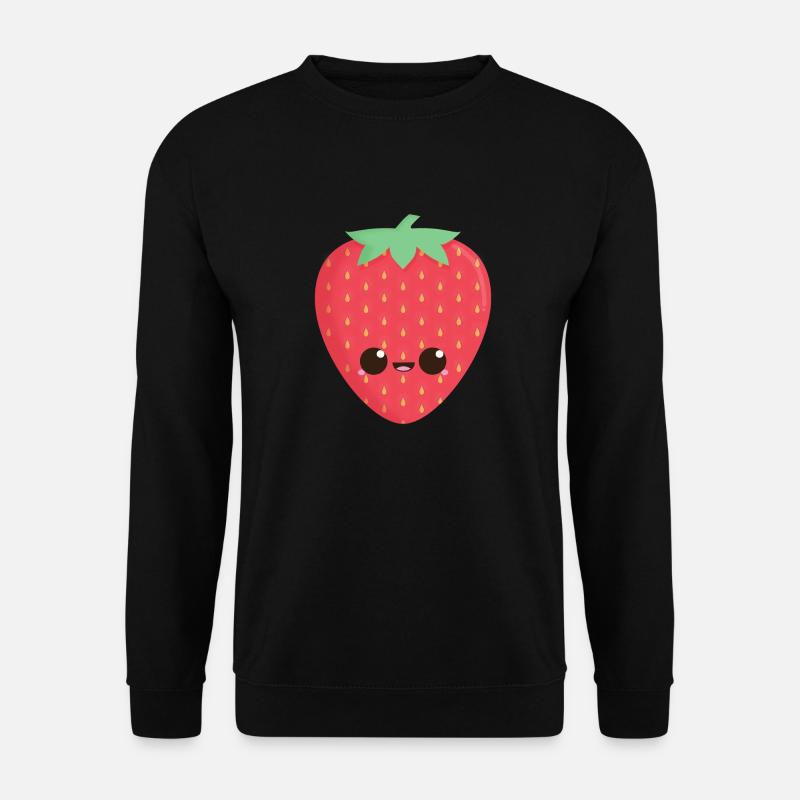 Kawaii Erdbeere - Unisex Pullover - Schwarz