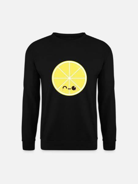 Kawaii lemon slice - Unisex Sweatshirt - black