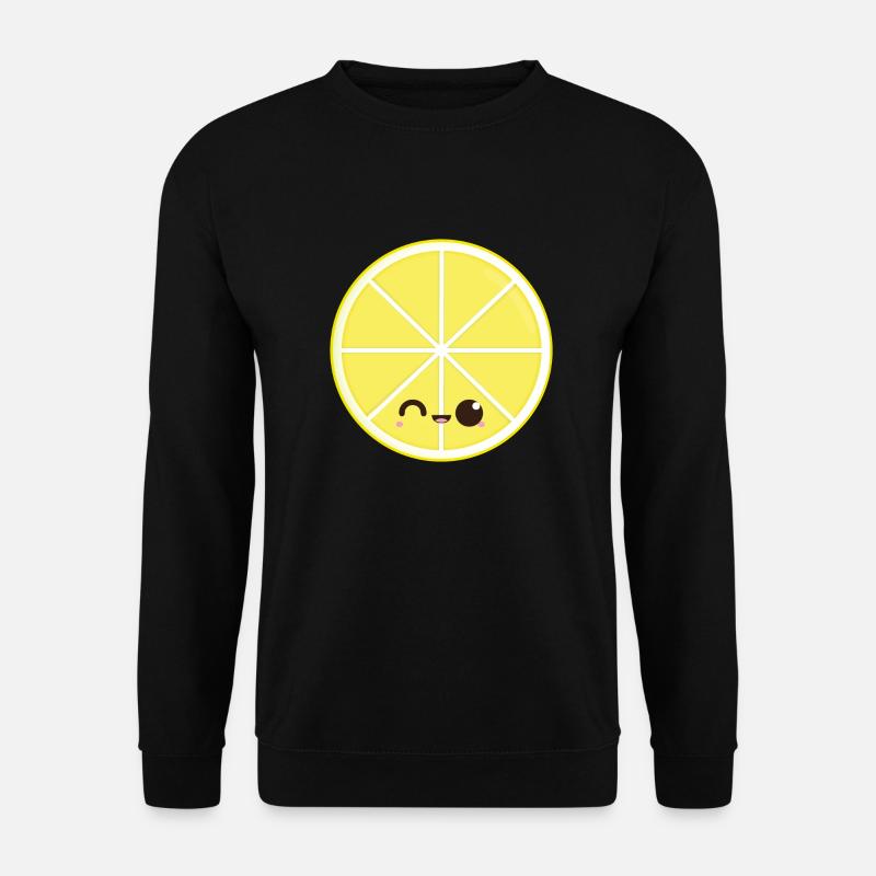 Kawaii Zitronenscheibe - Unisex Pullover - Schwarz