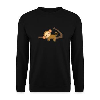 Singe sleeping - Sweat-shirt Unisexe - noir - Devant - Alina (178cm) & Michal (187cm)