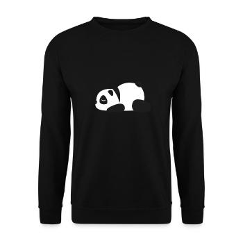 Sleeping panda - Unisex Sweatshirt - black - Front - Alina (178cm) & Michal (187cm)