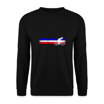 nationaler weißer Radfahrer - Unisex Pullover - Schwarz - Vorne - Alina (178cm) & Michal (187cm)