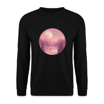 Ein Tag am See - Unisex Pullover - Schwarz - Vorne - Alina (178cm) & Michal (187cm)