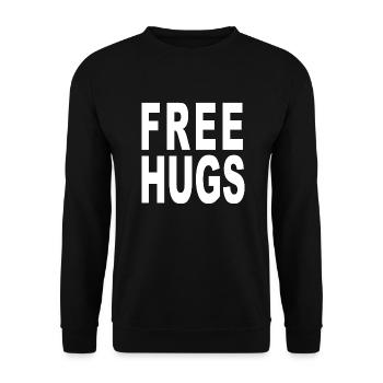 Free Hugs white - Unisex Sweatshirt - black - Front - Alina (178cm) & Michal (187cm)