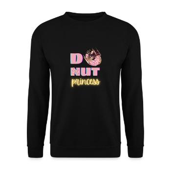 Donut Princess Funny Foodie Shirt Chocolate - Unisex Sweatshirt - black - Front - Alina (178cm) & Michal (187cm)