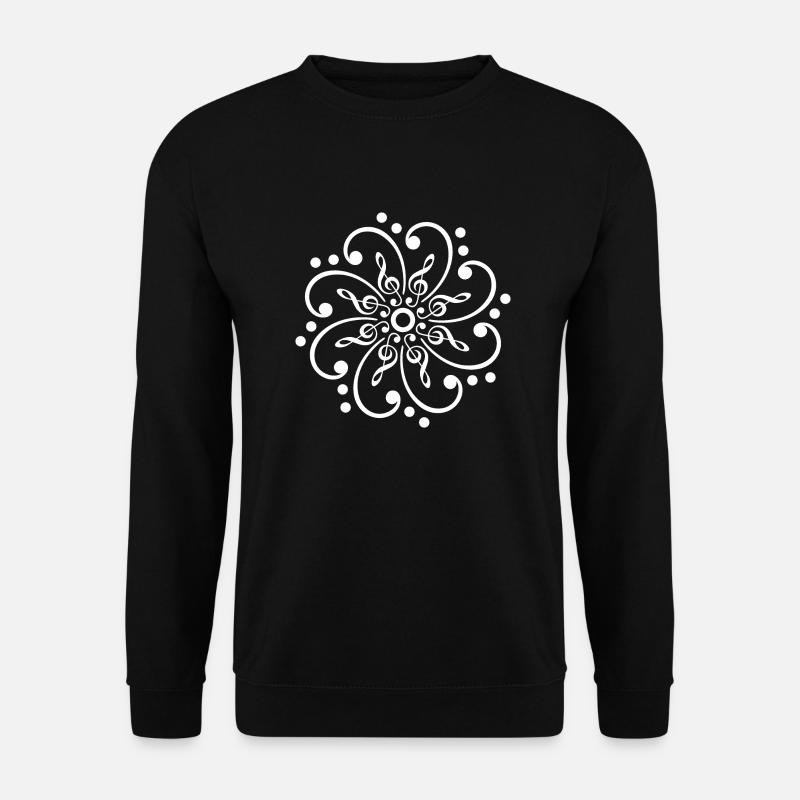 Musique, mandala, clef, clef basse, basse - Sweat-shirt Unisexe - noir