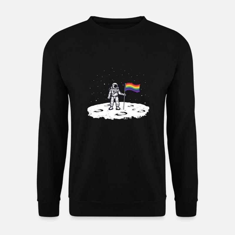 Astronaut Regenbogenflagge - Unisex Pullover - Schwarz