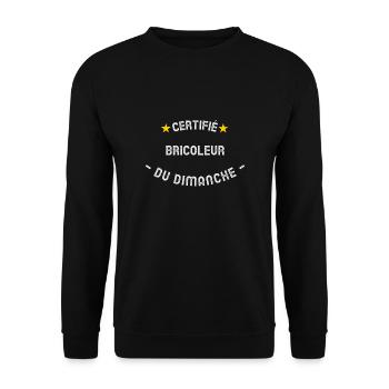 Certifié bricoleur du dimanche - Sweat-shirt Unisexe - noir - Devant - Alina (178cm) & Michal (187cm)
