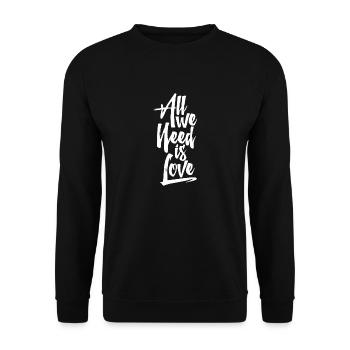 Canserbero - Alles was wir brauchen ist Liebe - Unisex Pullover - Schwarz - Vorne - Alina (178cm) & Michal (187cm)