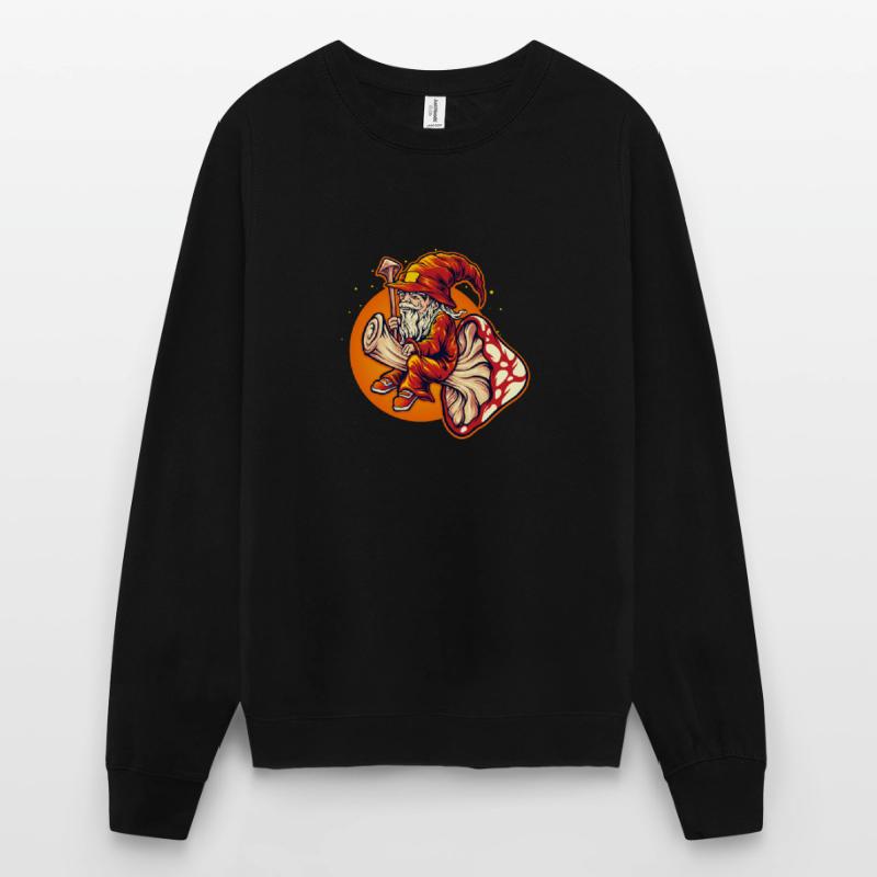 Dwarf wizard riding toadstool Unisex Sweatshirt