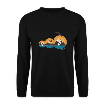 Parapente Parapente Montagnes Vintage - Sweat-shirt Unisexe - noir - Devant - Alina (178cm) & Michal (187cm)